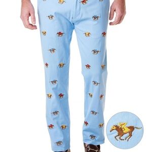 HARBOR PANT STRETCH TWILL LIBERTY WITH RACING HORSES 33x30